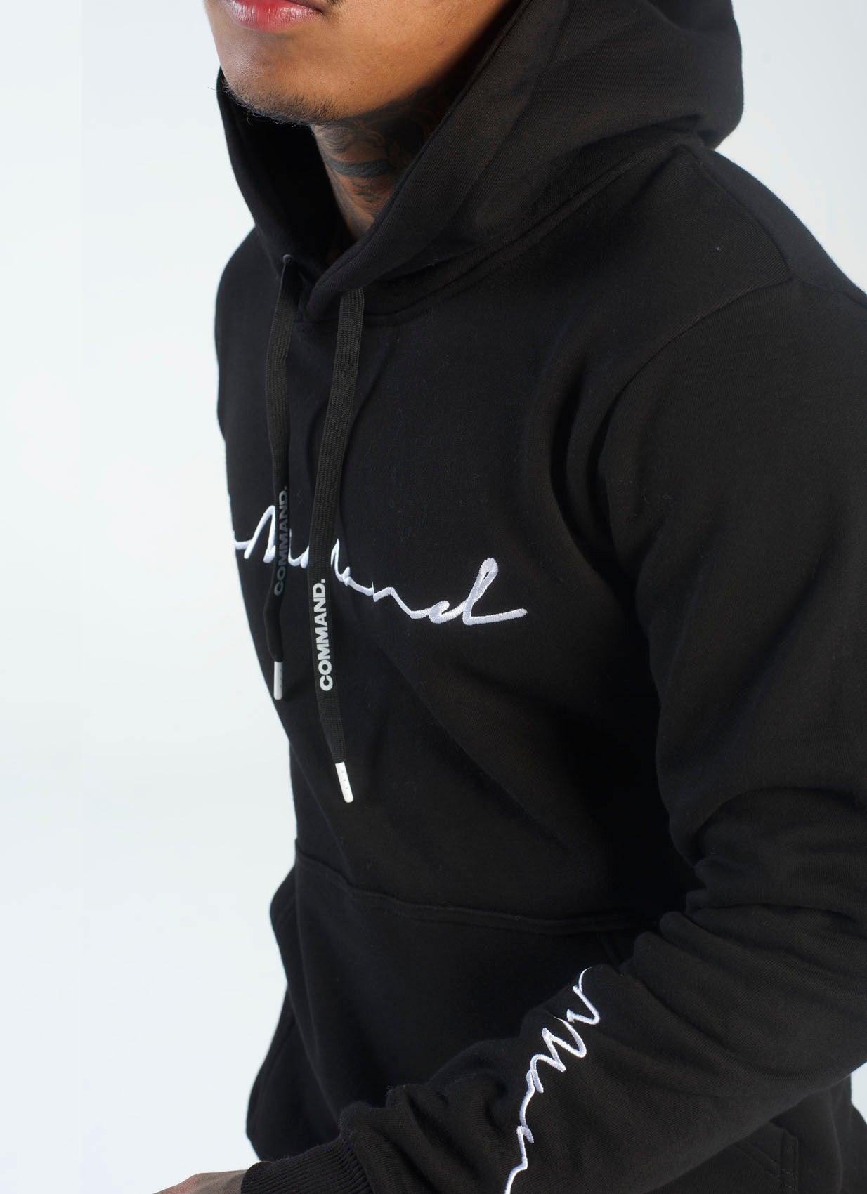 BLACK CURSIVE HOODIE