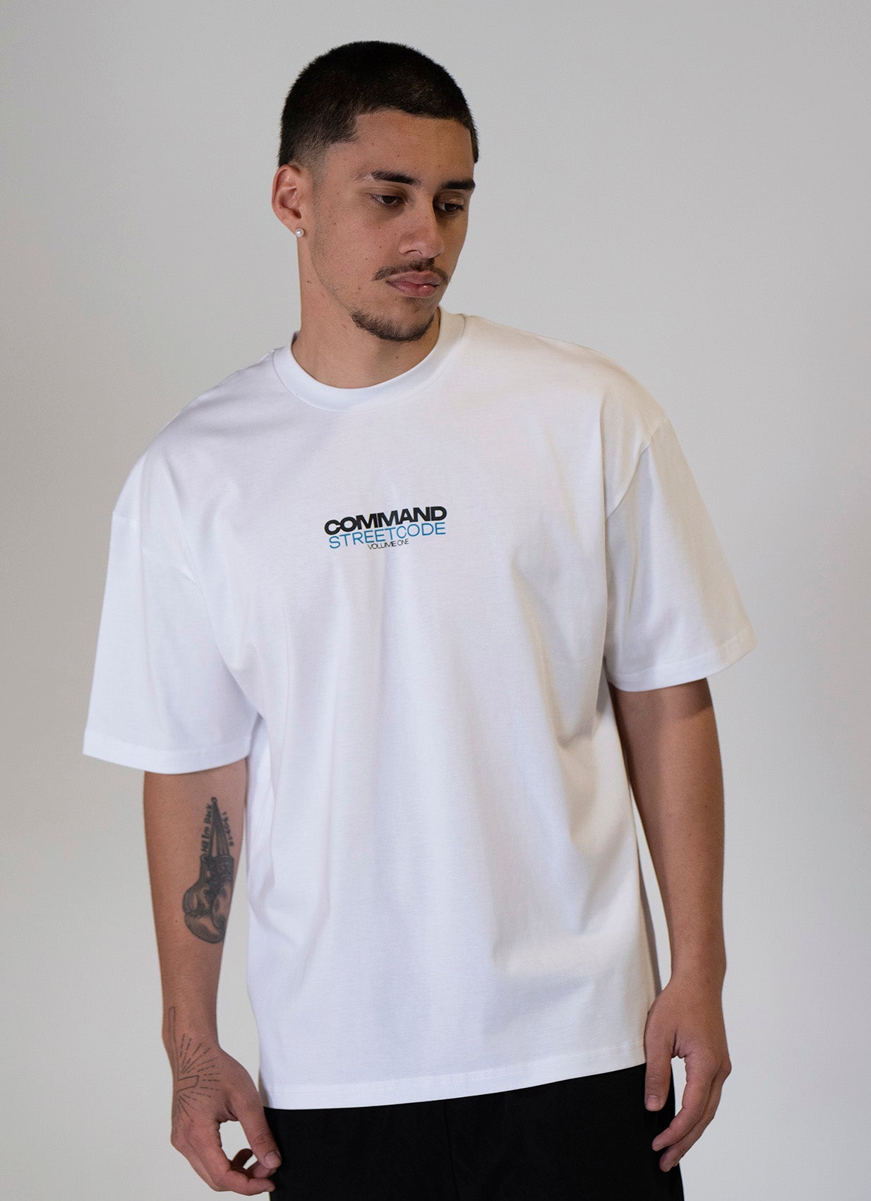 WHITE/BLUE OVERSIZED STREETCODE VOL.1 T-SHIRT