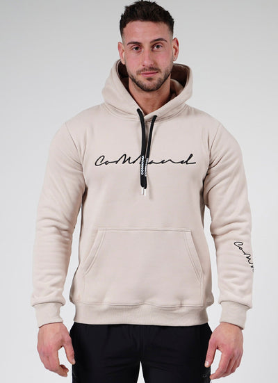 BEIGE CURSIVE HOODIE