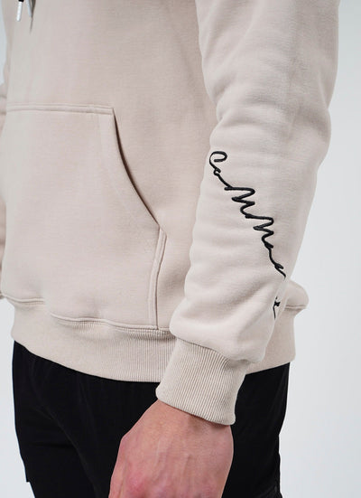 BEIGE CURSIVE HOODIE