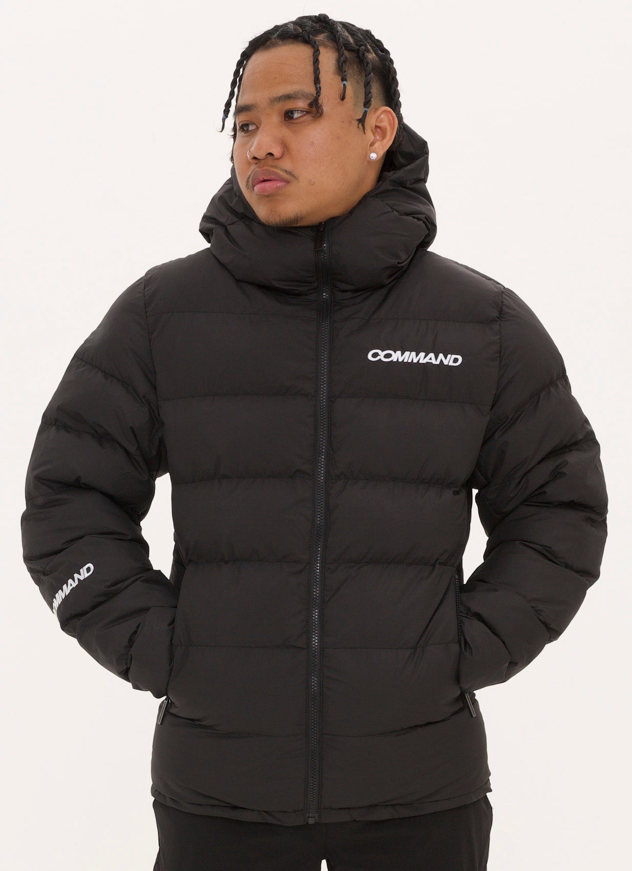 BLACK LIGHTWEIGHT PUFFER JACKET