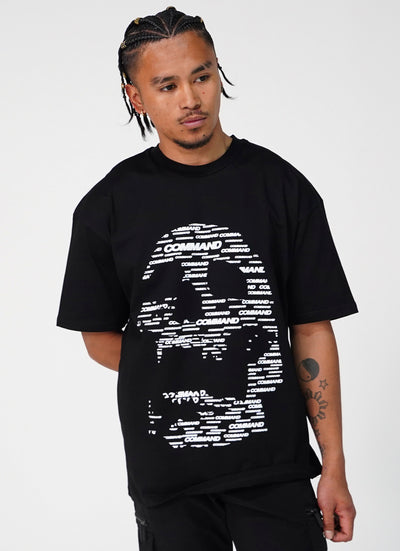 BLACK OVERSIZED SKULL T-SHIRT