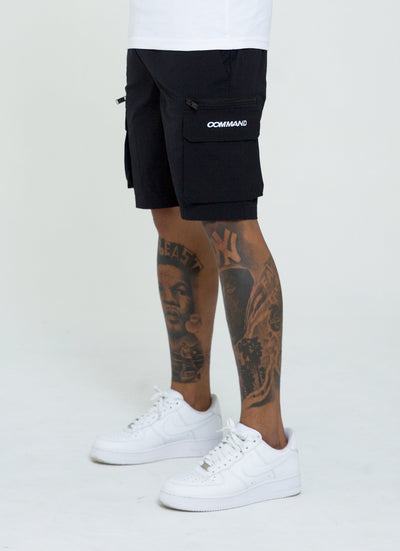 BLACK CARGO SHORTS