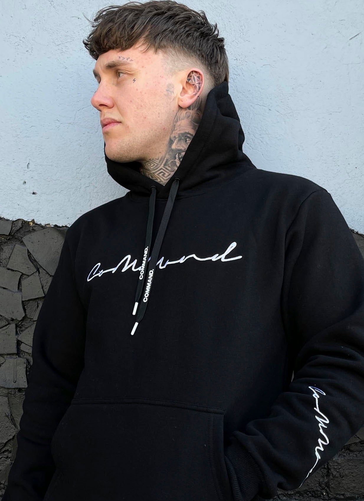 BLACK CURSIVE HOODIE