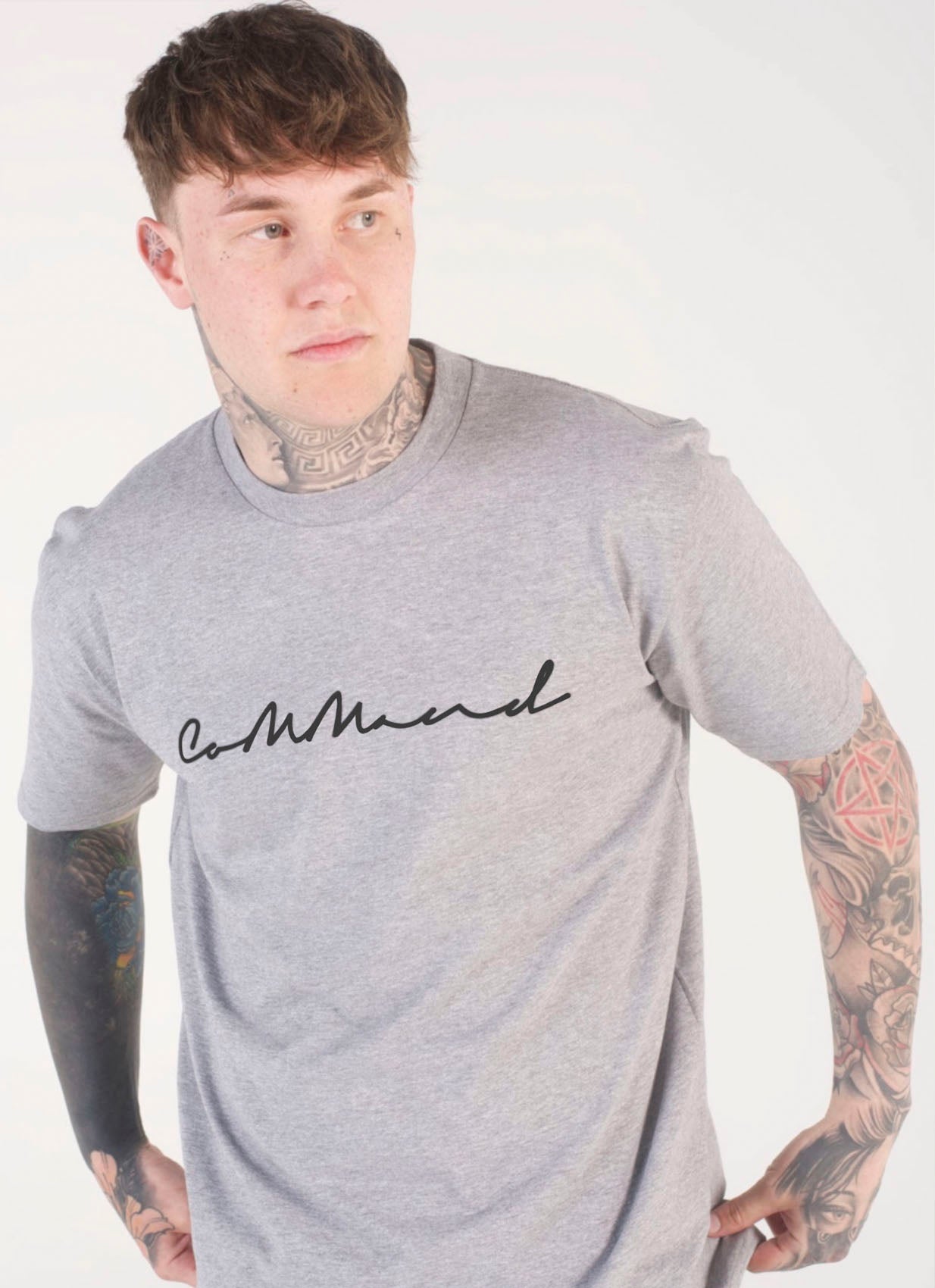 GREY CURSIVE T-SHIRT