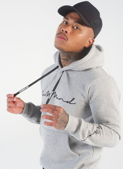 GREY CURSIVE HOODIE