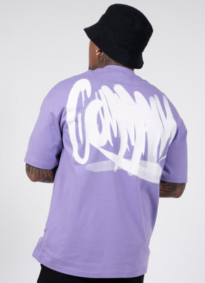 PURPLE OVERSIZED STREET SPRAY T-SHIRT