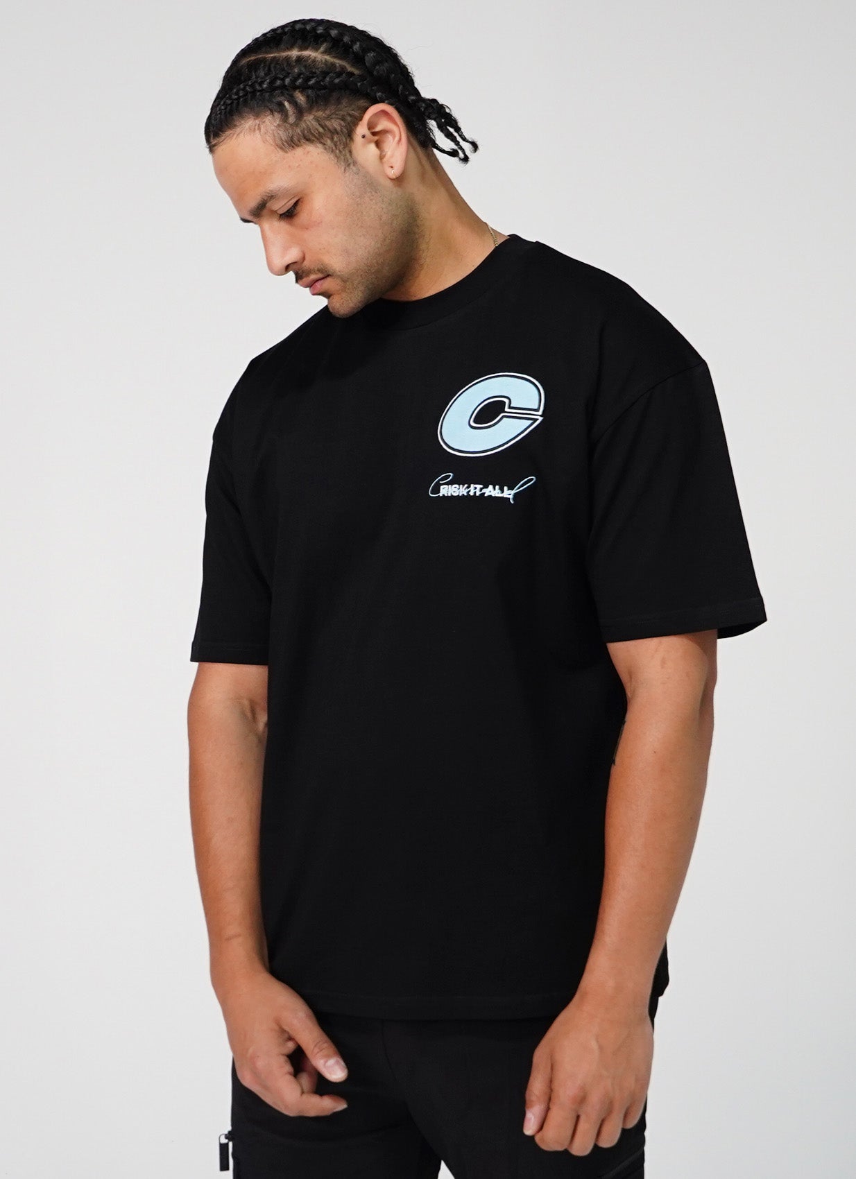 BLACK/BLUE OVERSIZED RISK IT ALL T-SHIRT